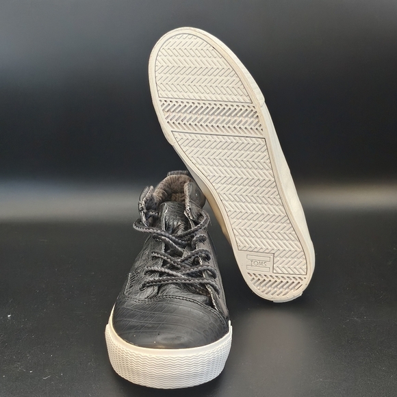 Toms Camila Black Croc Embossed Leather Hi-top - Picture 12 of 12